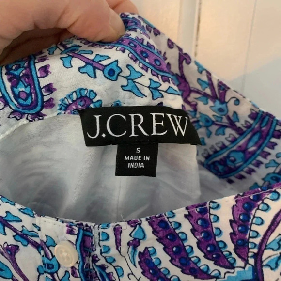 J. Crew Purple Paisley Maxi Dress with Tiered Ruffle Size Small EUC - Picture 2 of 6